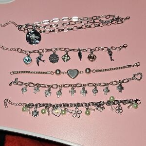Silver Charm Bracelet Set